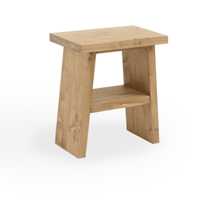 Table de chevet ou table d'appoint en bois massif ton chêne foncé 45x39cm Hauteur: 45 Longueur: 39 Largeur: 25