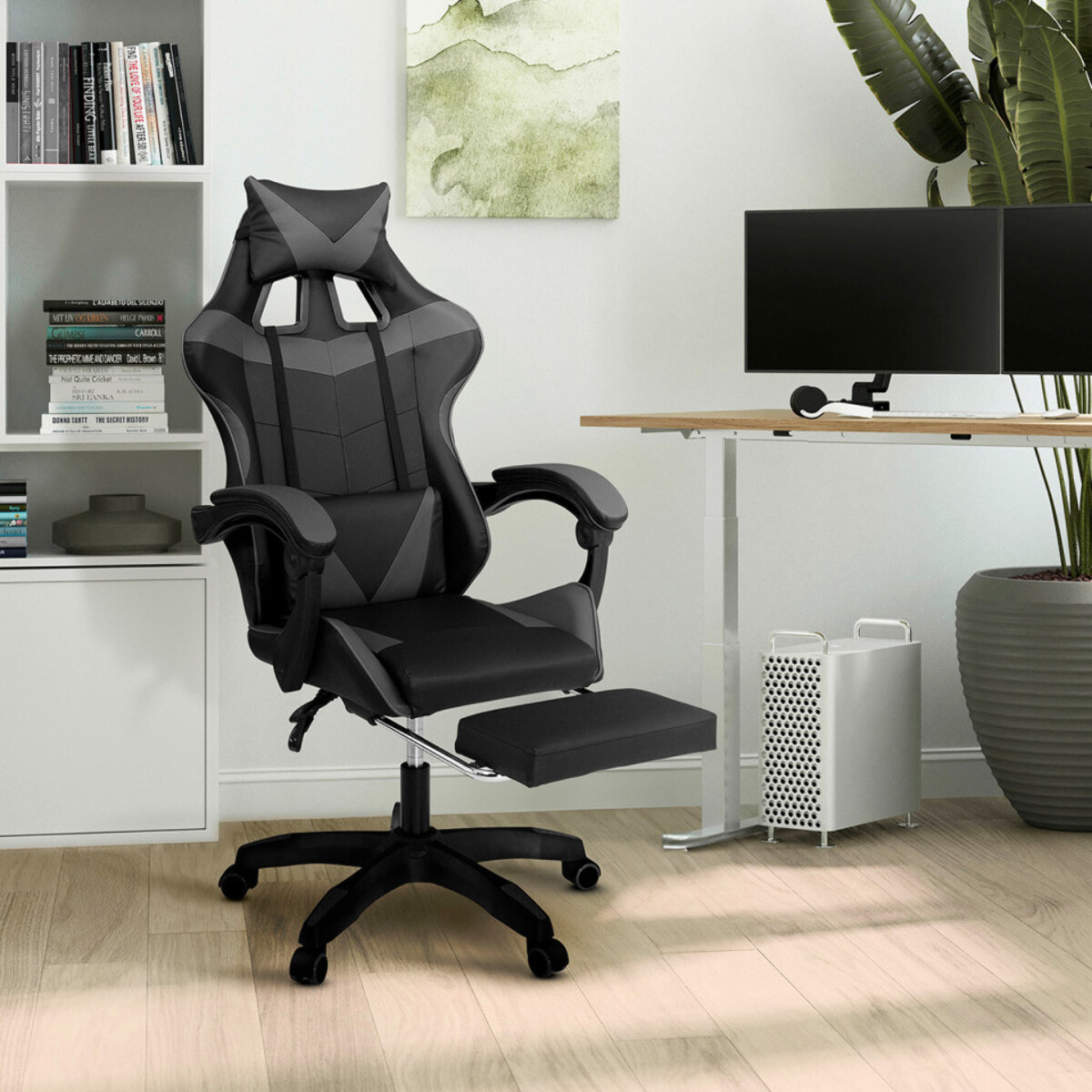 Fauteuil de bureau spécial gaming noir et gris