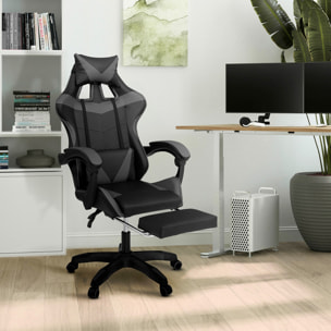 Fauteuil de bureau spécial gaming noir et gris