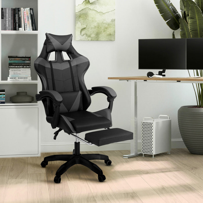 Fauteuil de bureau spécial gaming noir et gris