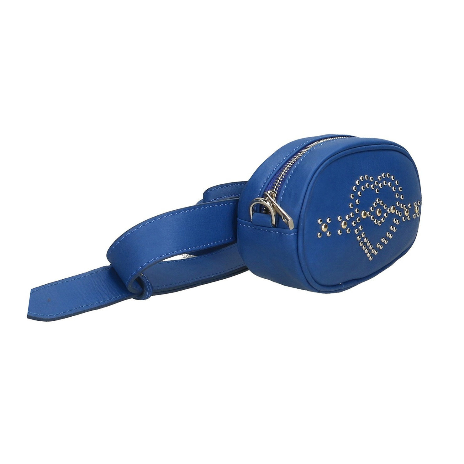 Borsa marsupio da donna in vera pelle sauvage con borchie. Prodotto artigianale italiano. Made in Italy - 12.0 x 19.0 x 7.0 cm