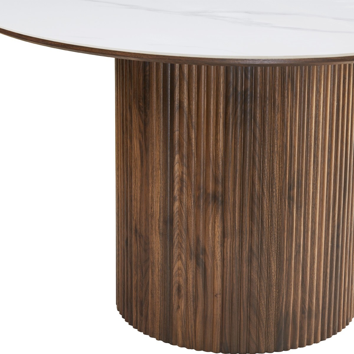 Table à manger ronde en céramique bicolore 6 places - MIRA