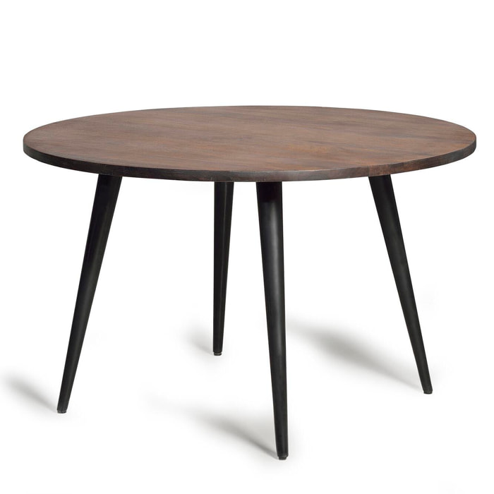 Mesa de comedor - Madera de Mango y Metal - - 75x120x120cm