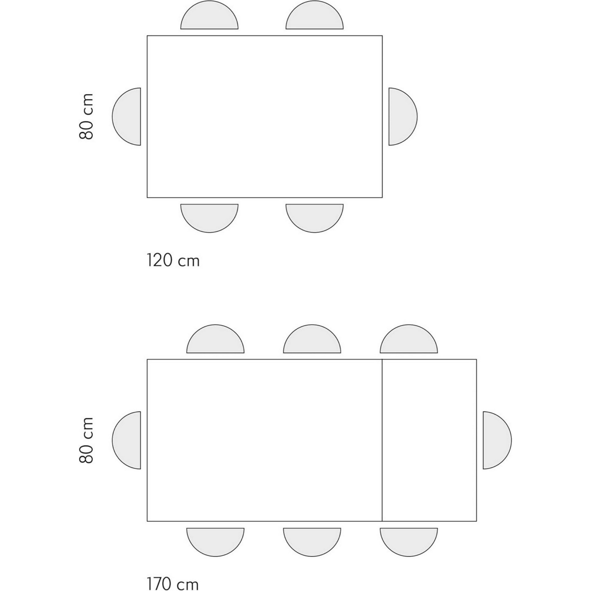 Tavolo VOLPAIA in legno, finitura grigio cemento e base in metallo verniciato antracite, allungabile 120x80 cm - 170x80 cm
