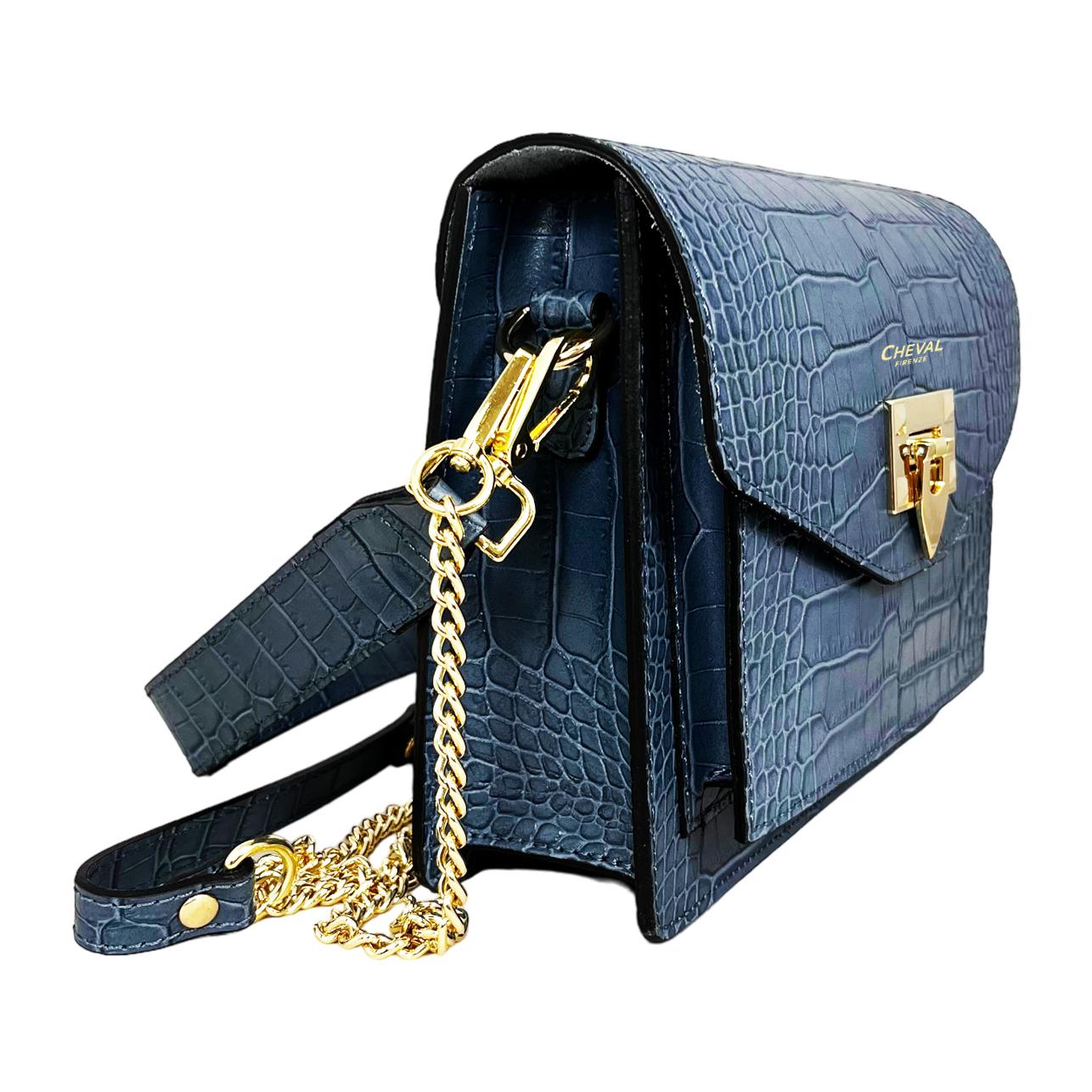 Borsa a spalla Cheval Firenze Charlotte Azzurro