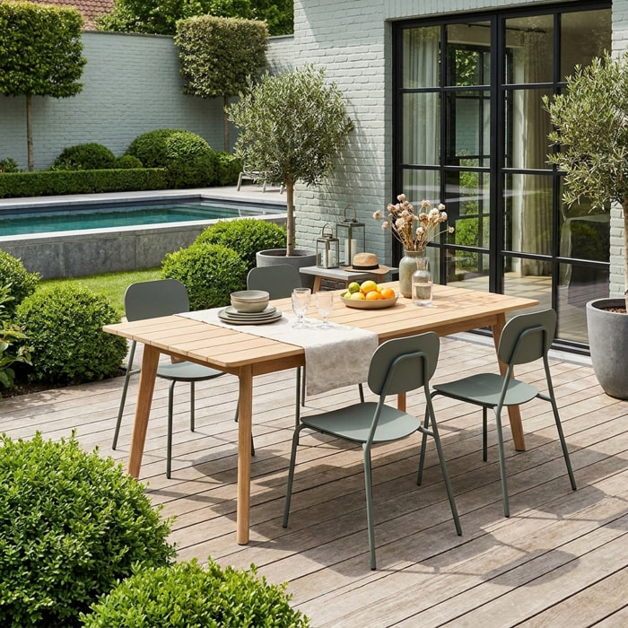 Chaise de jardin aluminium (lot de 4) AVELIA