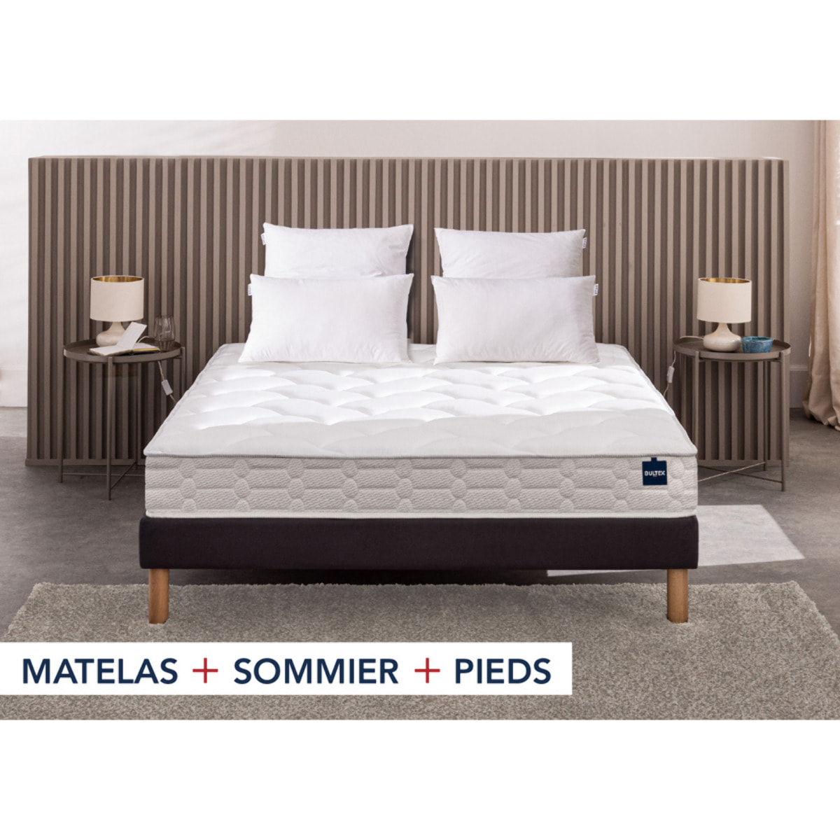 Ensemble ELEMENTAL 2 places|H 20 cm avec sommier ferme|confort ferme
