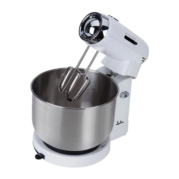 Batidora amasadora JATA MZ670 con 5 velocidades. 4 accesorios. Bol de 3,5 litros