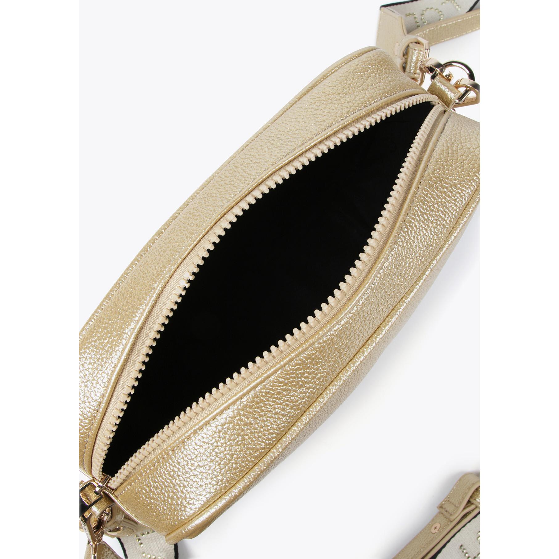Borsa a tracolla monogrammi metallizzata