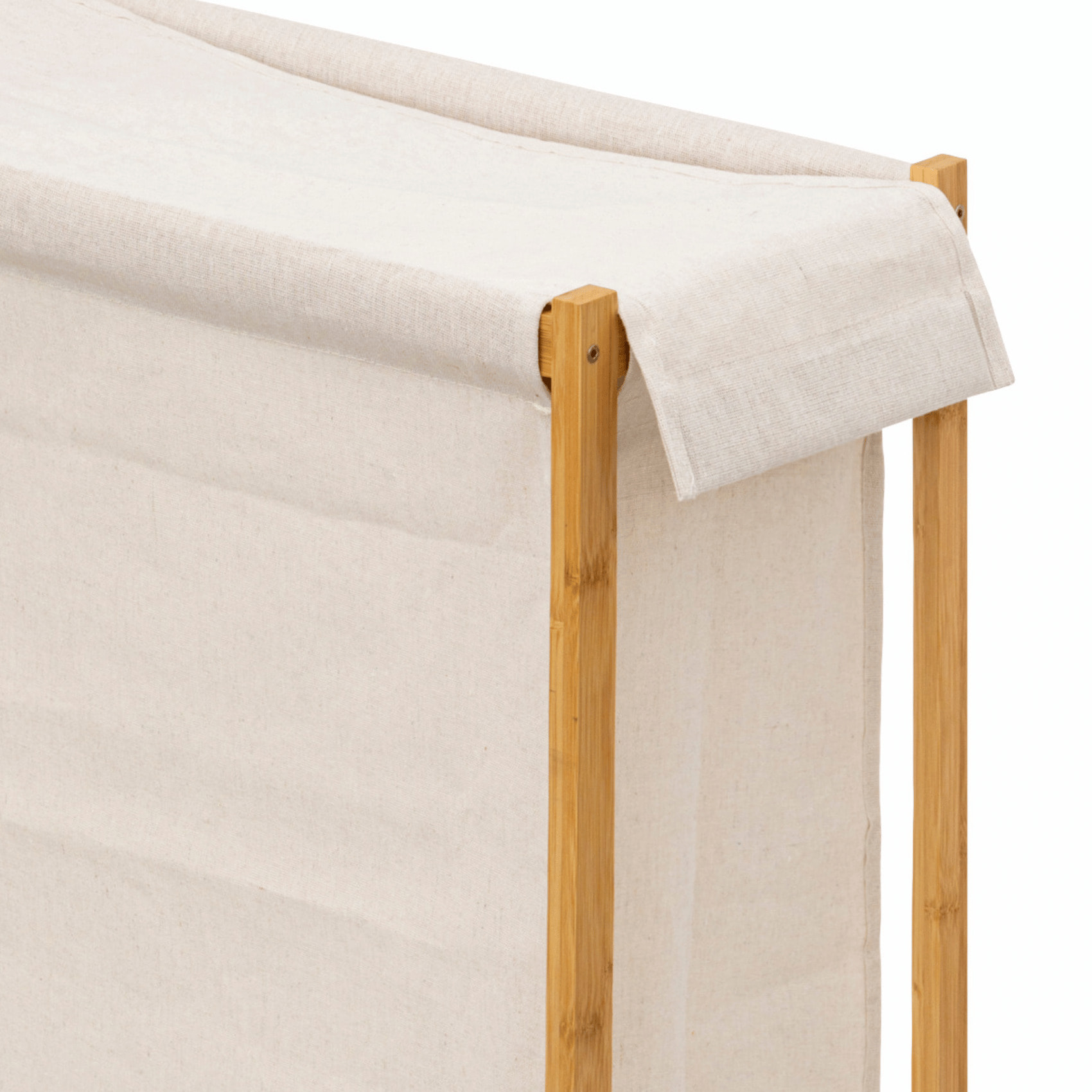 Panier à linge sur roulettes - Beige