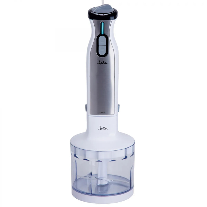 Batidora de mano JATA BT199 de 1000 W. 4 cuchillas. Regulador de velocidad. Incluye picadora y vaso medidor