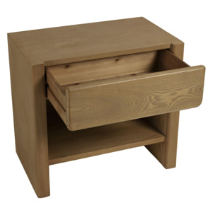 ELLA - Chevet couleur naturelle 1 tiroir design arrondi