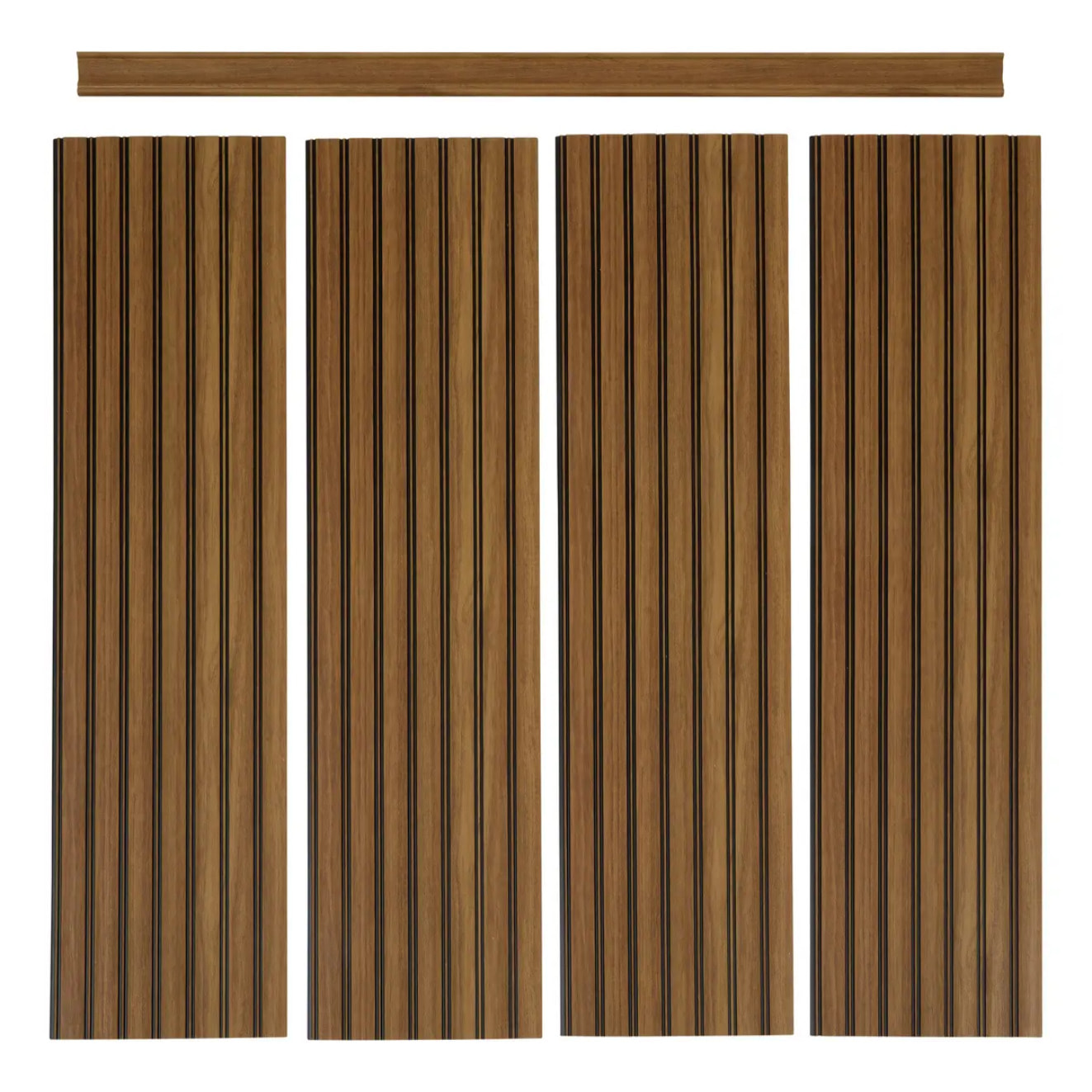 Lot de 4 panneaux soubassement Beny rectangulaire 24x100cm marron