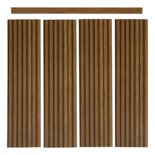 Lot de 4 panneaux soubassement Beny rectangulaire 24x100cm marron