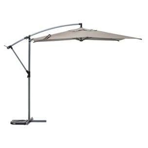 Parasol déporté rond "Manoa" taupe & graphite 3m en aluminium traité époxy