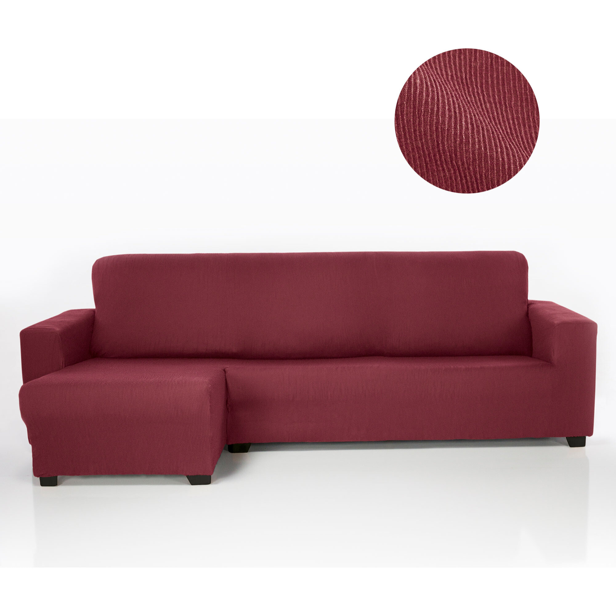 Funda ELÁSTICA para Chaise Longue izquierdo ( visto de frente) brazo corto ELÁSTICA modelo MARCELA