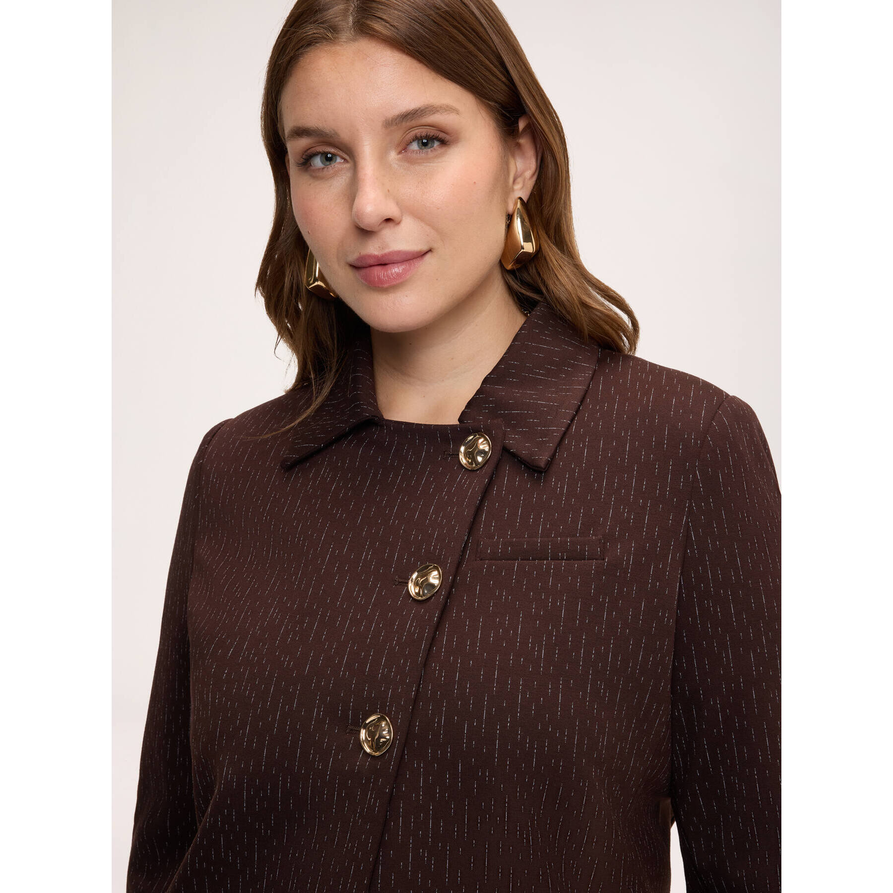 Fiorella Rubino - Blazer con chiusura asimmetrica - Marrone