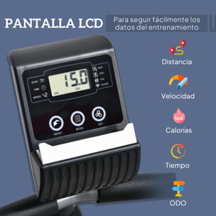 Bicicleta Estática con Respaldo, 8 Niveles Resistencia Magnética, Bicicleta Estática para Casa, con Volante, Asiento Ajustable, Monitor LCD, Pulsómetro, Soporte de Teléfono y Ruedas, Gris