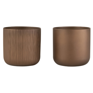 J-Line cache-pot Gen - céramique - or/cuivre - large - 2 pièces - Ø 18.5 cm
