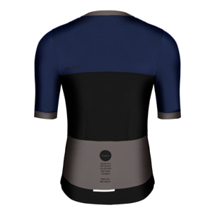 Camiseta ciclista hombre manga corta color negro/azul
