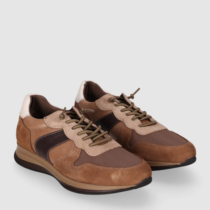Deportivos de Piel - Taupe - Tacón: Bajo