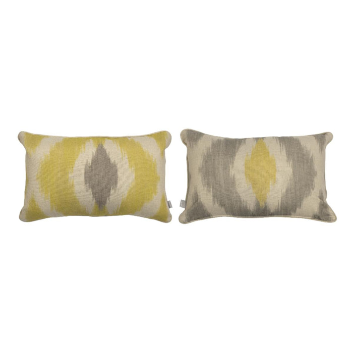 Lot de 2 housses de coussin FORMENTERA - jaune/gris