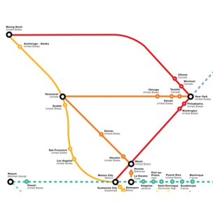 Affiche 50 x 70 cm - World Metro Map - Olivier Bourdereau