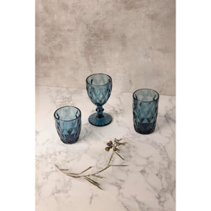 Juego de 4 vasos de cristal de 260cl azul san ignacio