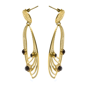 Pendientes de Onix acabados en oro amarillo de 18k