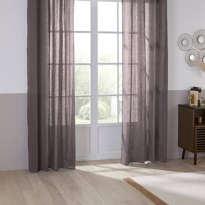 Rideau "Linah" - lin - gris - 130x260 cm