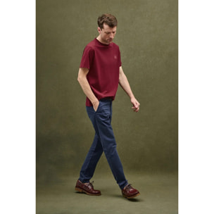 Camiseta granate de corte recto con parche Polo Club