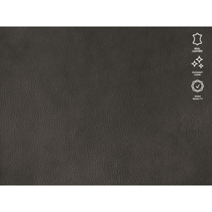 Canapé d'angle gauche convertible "Audra" 5 places en cuir véritable gris foncé