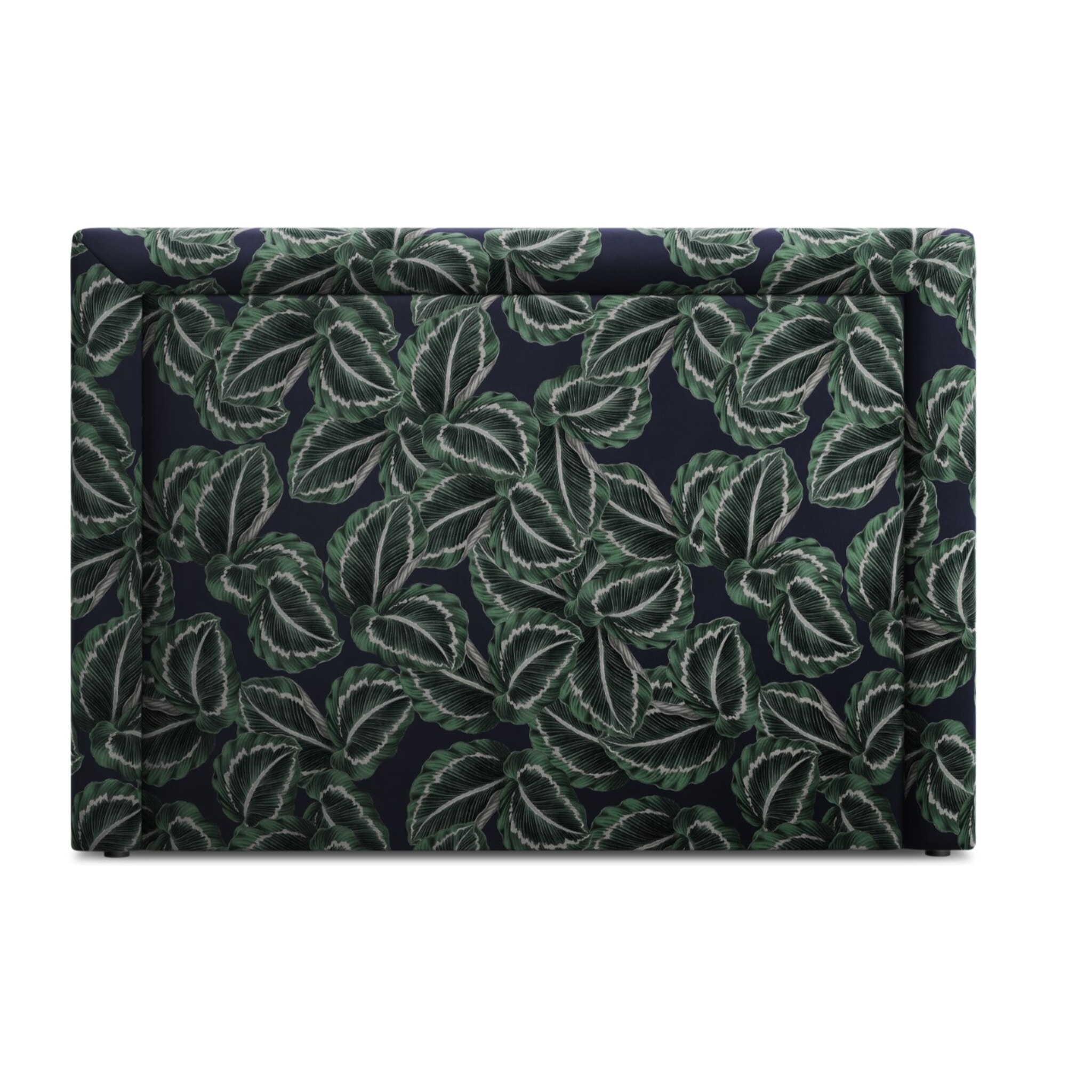 Tête de lit "Marie" 140x120cm en velours motif de la jungle