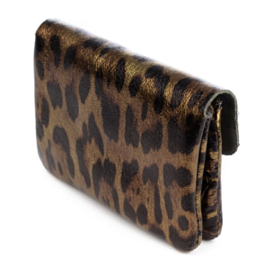 Alpignano portafoglio donna. Pelle autentica camoscio laccato lucido.