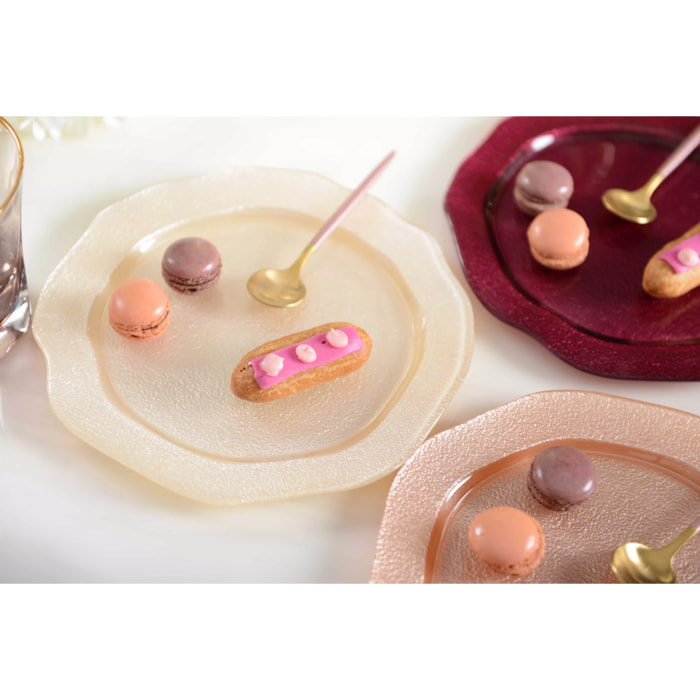 Lot de 6 Assiette à dessert vanille