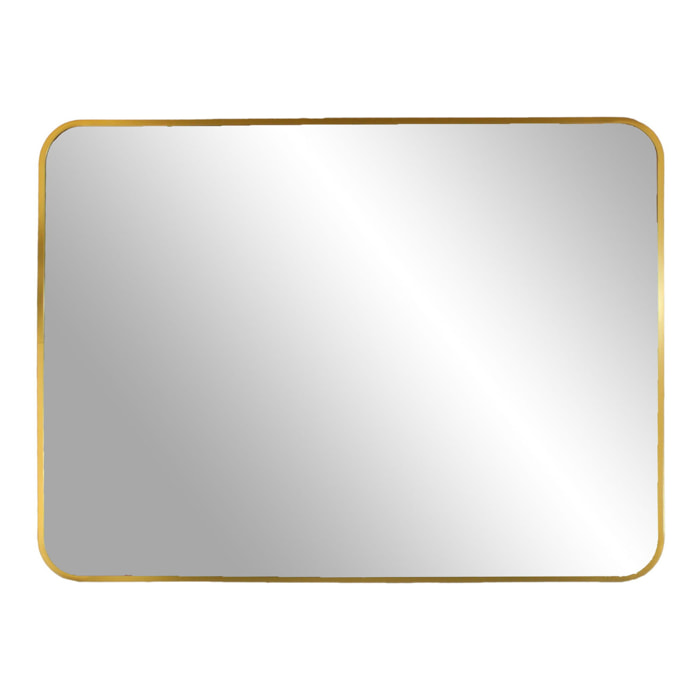 Specchio da parete Madrid in alluminio color ottone 50x70 cm