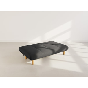 Soan - Banquette 2 places convertible clic-clac en velours texturé - Noir