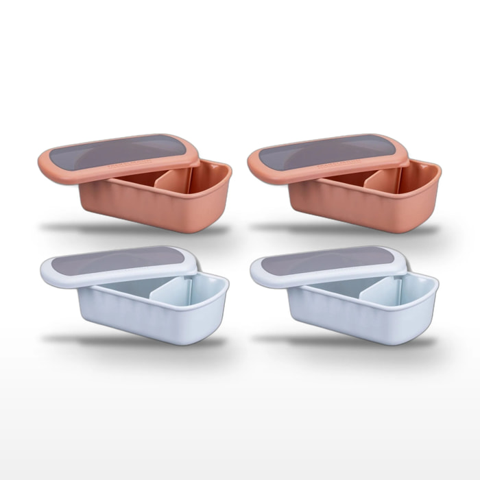 Lot de 4 lunch box 1 L avec compartiments Fackelmann Storage