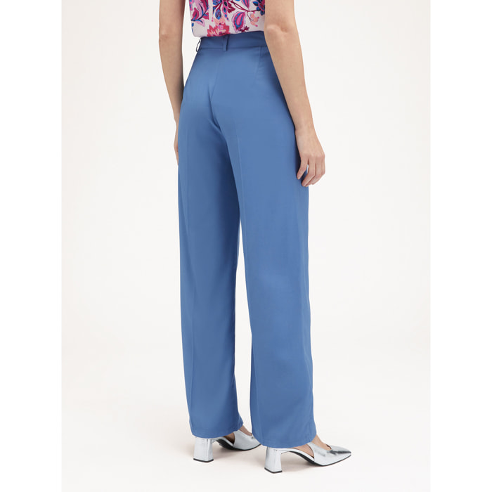 Motivi - Pantalón modelo palazzo vaporosos - Azul