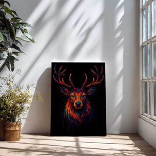 Tableau cerf rouge profond Toile imprimée