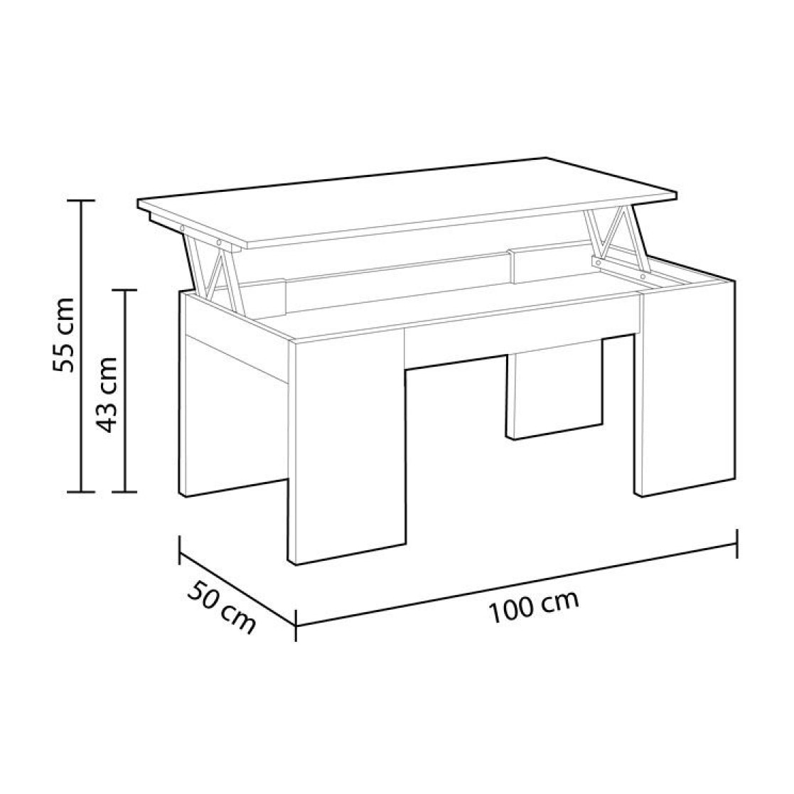 Mesa de centro elevable Kendra Roble Canadian