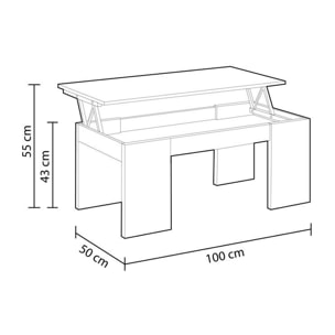 Mesa de centro elevable Kendra Roble Canadian