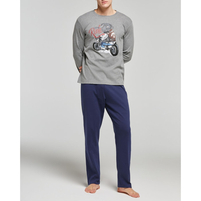 Pigiama lungo cotone interlock Aldo