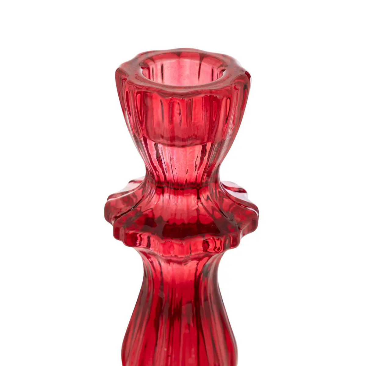 Bougeoir H.20cm verre rouge