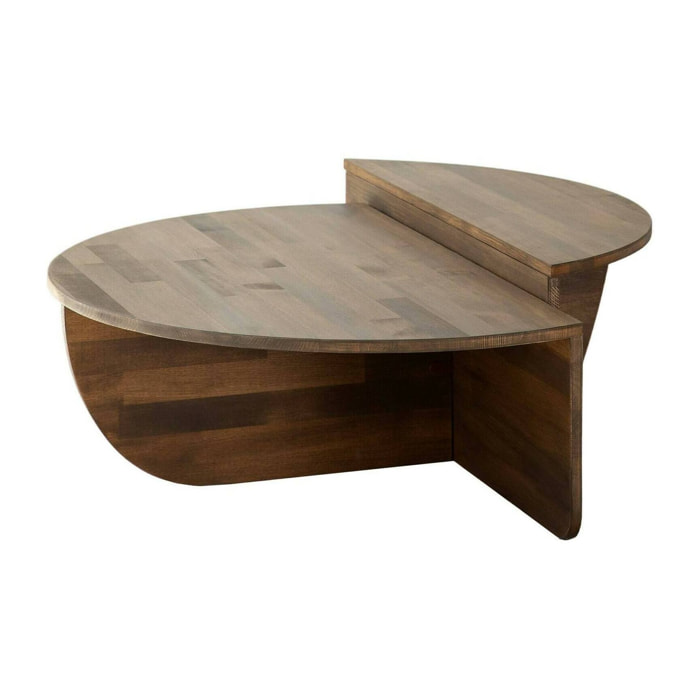Tavolino da salotto Azim, Tavolo basso da caffè, Portariviste per divano, Ripiano da soggiorno, 90x60h35 cm, Noce
