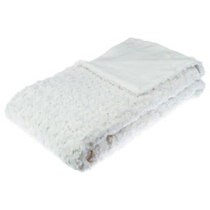 Plaid "Bouclette" fausse fourrure blanc 180x230cm