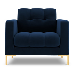 Fauteuil "Bali" en velours bleu roi