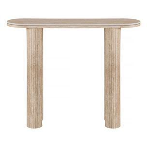 Table console travertin en céramique "Alba" - 100 x 30 x 80 cm - Marron