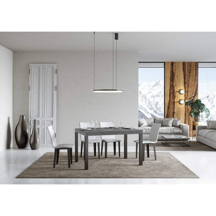 Mesa extensible 90x140/244 cm Everyday Cemento estructura Antracita