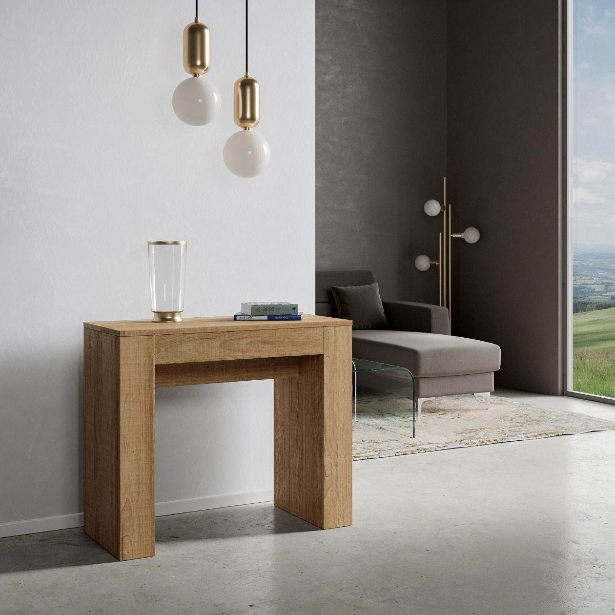 Consolle allungabile 90x42/198 cm Modem Small Quercia Natura.